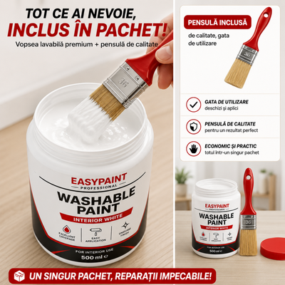 Vopsea lavabila 500 ml, pensula aplicare