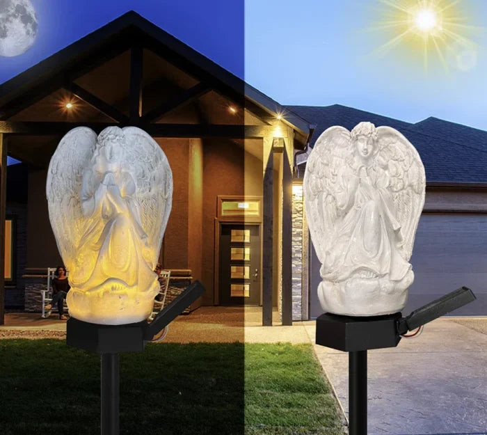 Set 2 Lampi Solare Decorative Inger cu LED 45cm Iluminare Automata IP44