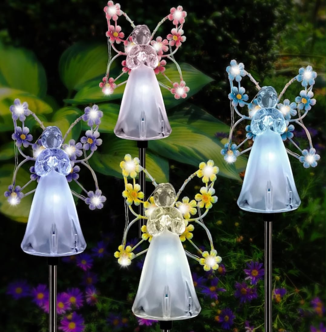 Lampa solara decorativa ingeras, rezistenta la intemperii