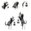 Set 2 x Lampa solara de gradina, decoratiune metalica, Pisica