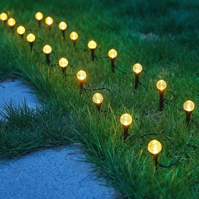 Lampa solara 20 bulbi LED - Alb Cald