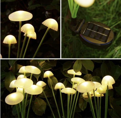 Set 2 x lampa solara 6 LED Jellyfish, Alb cald