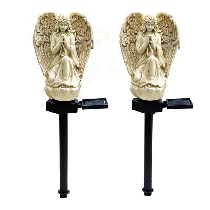 Set 2 Lampi Solare Decorative Inger cu LED 45cm Iluminare Automata IP44