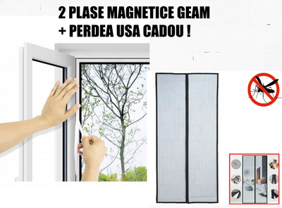 Set 2 x plase de geam anti-insecte + CADOU PERDEA MAGNETICA USA