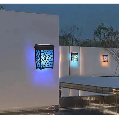 SET 2 X LAMPA SOLARA DECORATIVA PENTRU PERETE CU LED MULTICOLOR