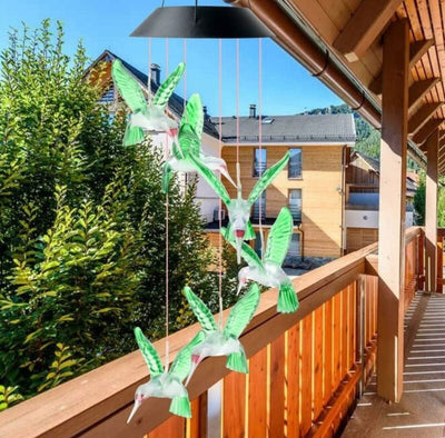 Decoratiune solara cu joc de lumini, 6 colibri LED