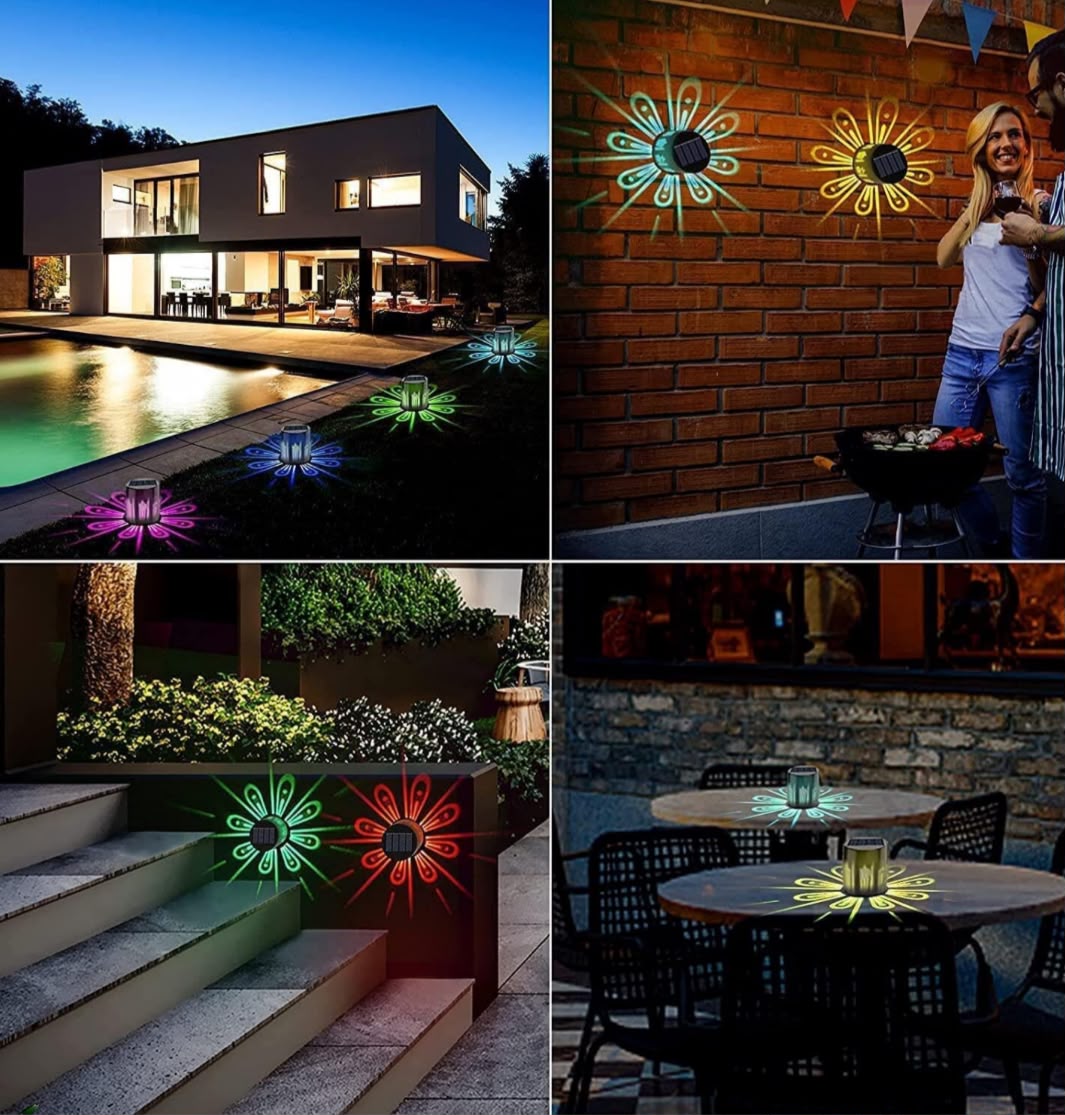 Set 6 lampi solare, LED RGB