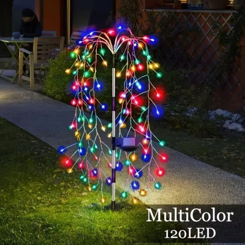 Set 2 x lampa solara tip salcie, 120 LED, Multicolor
