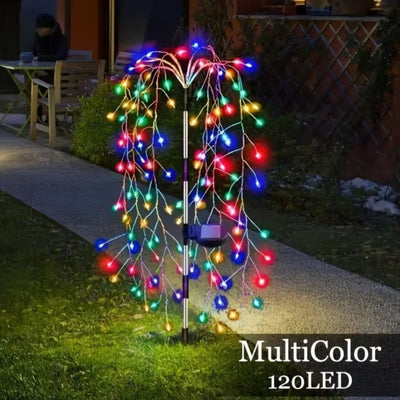 Set 2 x lampa solara tip salcie, 120 LED, Multicolor