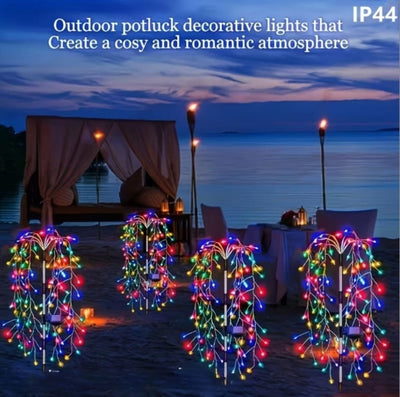 Set 2 x lampa solara tip salcie, 120 LED, Multicolor