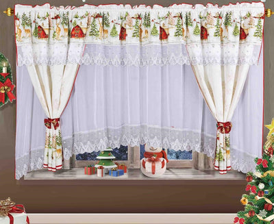 Set Perdea cu draperie, Motive de Craciun