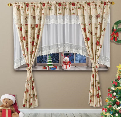 Set Perdea cu draperie, Motive de Craciun
