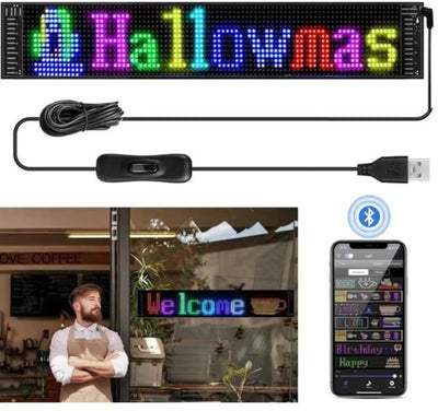 Ecran LED flexibil pentru masina, control wireless prin aplicatie mobila, proiectie multicolora