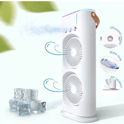 Ventilator portabil dublu cu umidificare prin pulverizare
