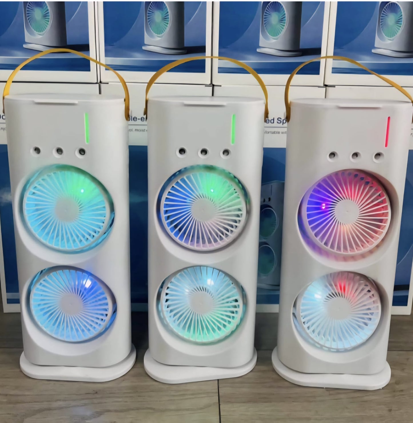 Ventilator portabil dublu cu umidificare prin pulverizare