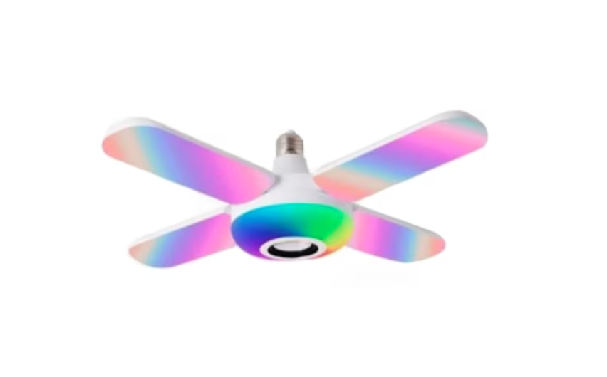 Bec 4 brate cu lumina multicolora cu functie muzicala prin bluetooth telecomanda inclusa