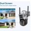Camera de Supraveghere, 8MP 2K, wireless, Panou Solar, zoom digital 10X, 4G