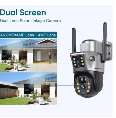 Camera de Supraveghere, 8MP 2K, wireless, Panou Solar, zoom digital 10X, 4G