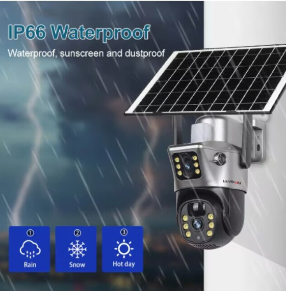 Camera de Supraveghere, 8MP 2K, wireless, Panou Solar, zoom digital 10X, 4G