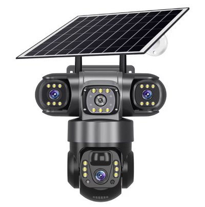 Camera De Supraveghere Video Tripla Cu Panou Solar Si Cartela SIM 4G