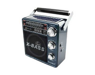 Radio solar Bluetooth, lanterna, USB, MP3 player - Negru