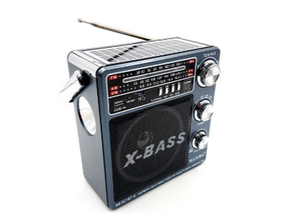 Radio solar Bluetooth, lanterna, USB, MP3 player - Negru