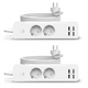 Set 2 x Prelungitor 2 prize, 2 USB, 2 USB-C, Jortan