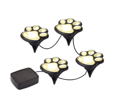 Set 4 lampi solare Paw Print Light