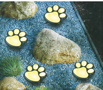 Set 4 lampi solare Paw Print Light