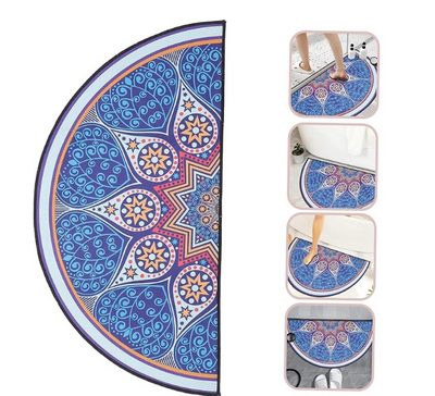 Set 2 x Covor semicircular, pentru interior/exterior, multicolor