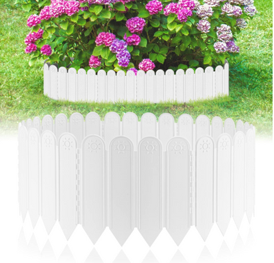 Set 12 bucati gard decorativ pentru gradina culoare alb 1.2m x 22cm