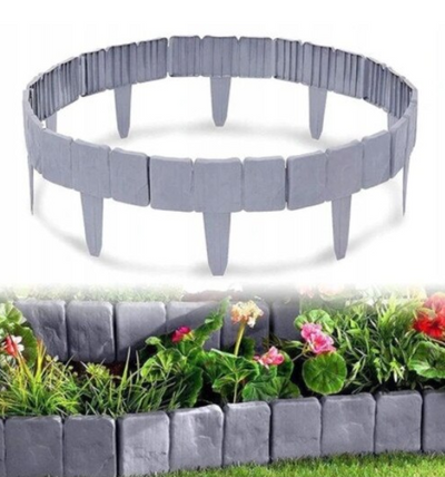 Gardulet gradina, Plastic, 2.5 m, Gri, 10 pcs