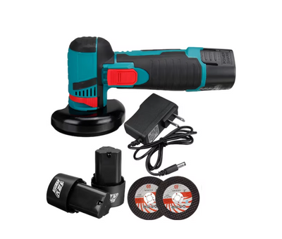 Polizor unghiular electric cu 2 acumulatori de 12V si 2 discuri, portabil, putere 750W, 19500 rpm, cu statie de incarcare, negru