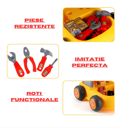 Set Troler Jucarie Cu Unelte de Inginerie pentru Copii