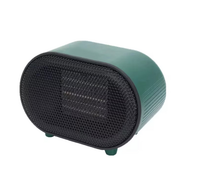 Mini aeroterma, pentru aer cald/rece, portabila, silentioasa, putere 800W, depoziatre usoara, buton ON/OFF, verde