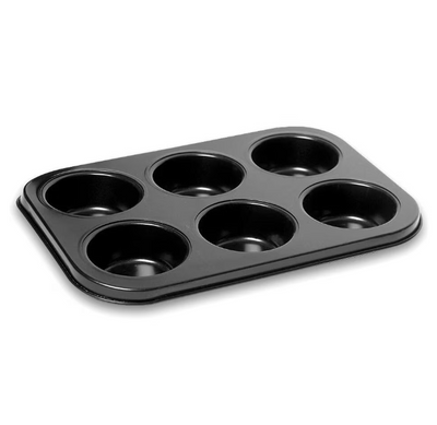 Forma pentru briose, 6 forme, Negru
