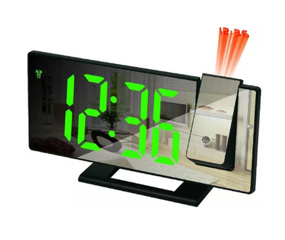 Ceas De Masa Tip Oglinda, Ecran LED Cu Proiectie 3D, Afisare Temperatura, Alarma