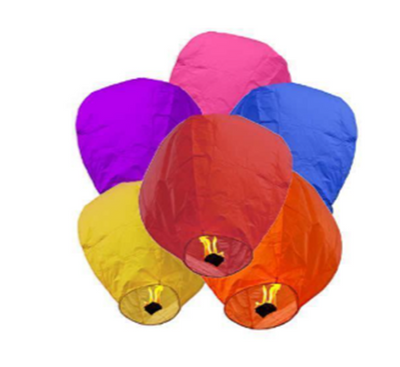 Set 10 lampioane zburatoare multicolore