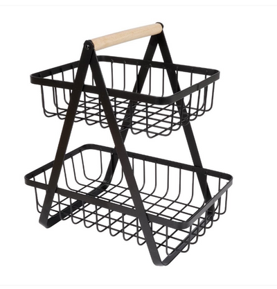 Cos pentru fructe. Vilde. cos metalic pentru fructe si legume cu 2 etaje cos metalic cu 2 etaje loft negru 27x17