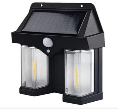 Set 2 x Lampa solara de perete cu senzor de miscare