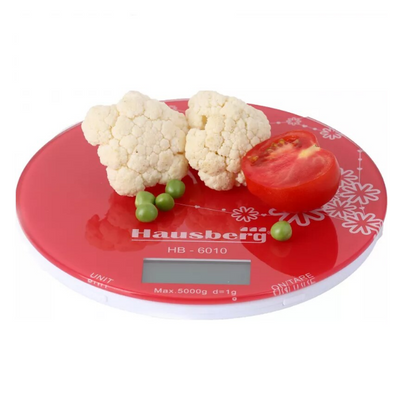 Cantar de bucatarie HB-6010RS, 5 kg rosu