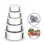 Set 10 caserole metalice cu capace din plastic