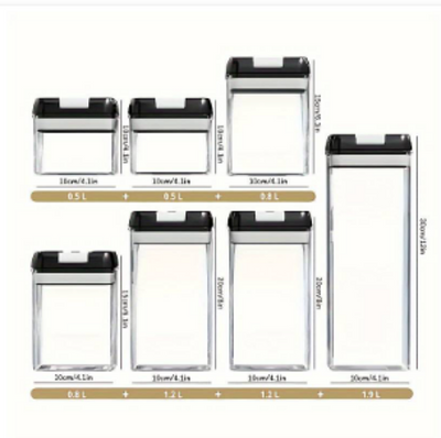 Set 7 caserole etanse pentru depozitare alimente