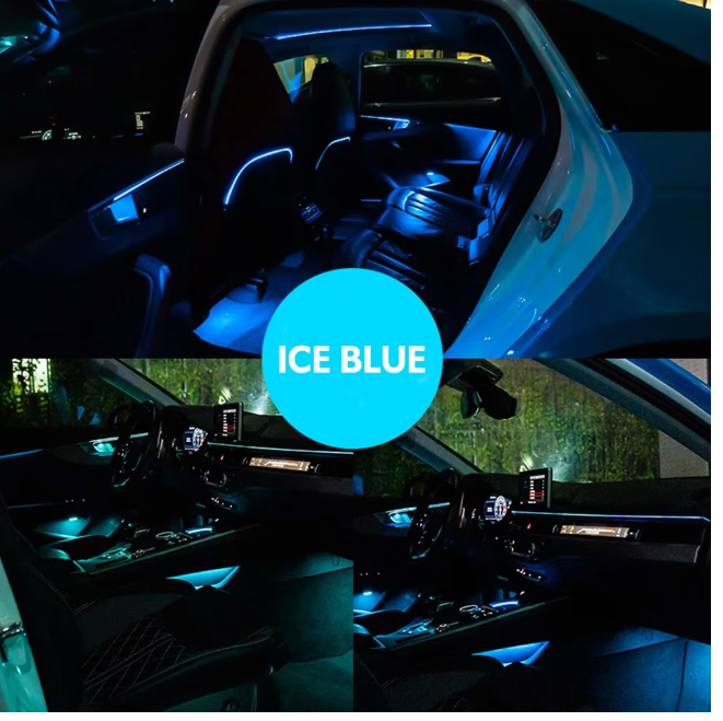 Kit Lumini ambientale RGB auto profesionale 18 in 1 Fir flexibil, ambient placut, Aplicatie, Bluetooth