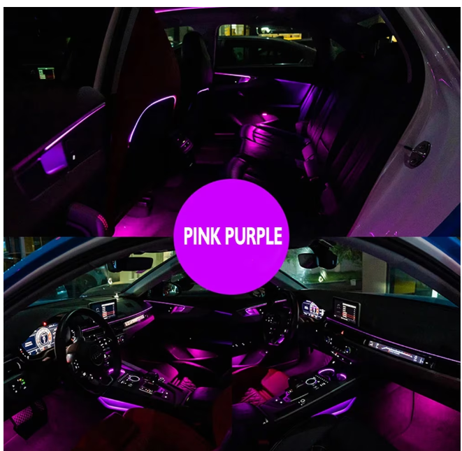 Kit Lumini ambientale RGB auto profesionale 18 in 1 Fir flexibil, ambient placut, Aplicatie, Bluetooth