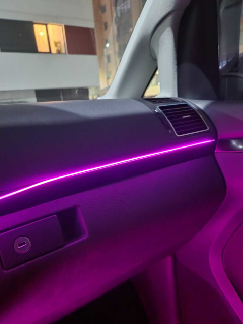 Kit Lumini ambientale RGB auto profesionale 18 in 1 Fir flexibil, ambient placut, Aplicatie, Bluetooth