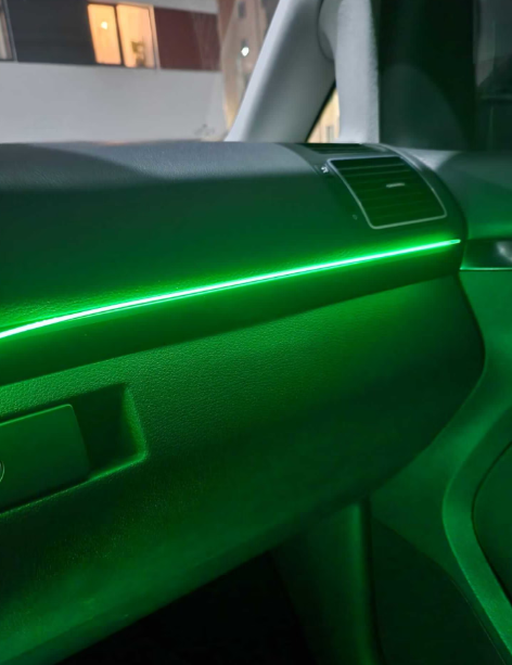 Kit Lumini ambientale RGB auto profesionale 18 in 1 Fir flexibil, ambient placut, Aplicatie, Bluetooth
