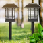 Set 4 x lampa solara felinar LED 40 cm, Alb cald