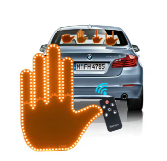 Semn LED Auto cu Telecomanda, Design Mana, 4 Moduri