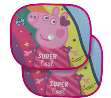 Set 2 parasolare cu ventuze pentru geamuri laterale auto, 44x35 cm